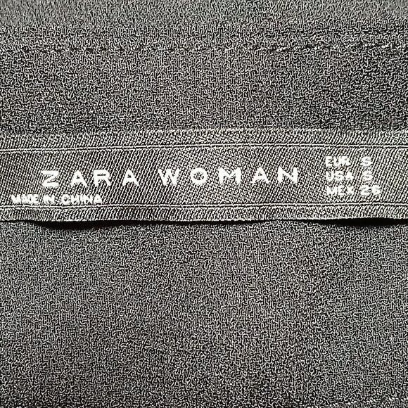 NWOT ZARA Black High Waist Wide Leg Dress Trousers Size S - Picture 6 of 11